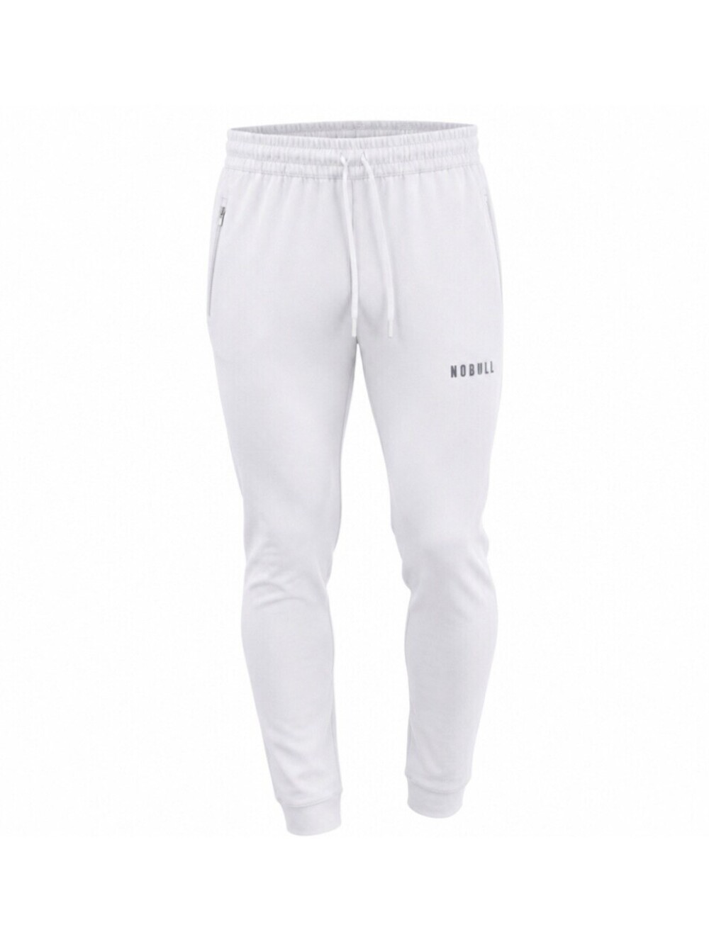 New NOBULL Mens Slim Fit Training Joggers White Sweatpants Size L Activewear